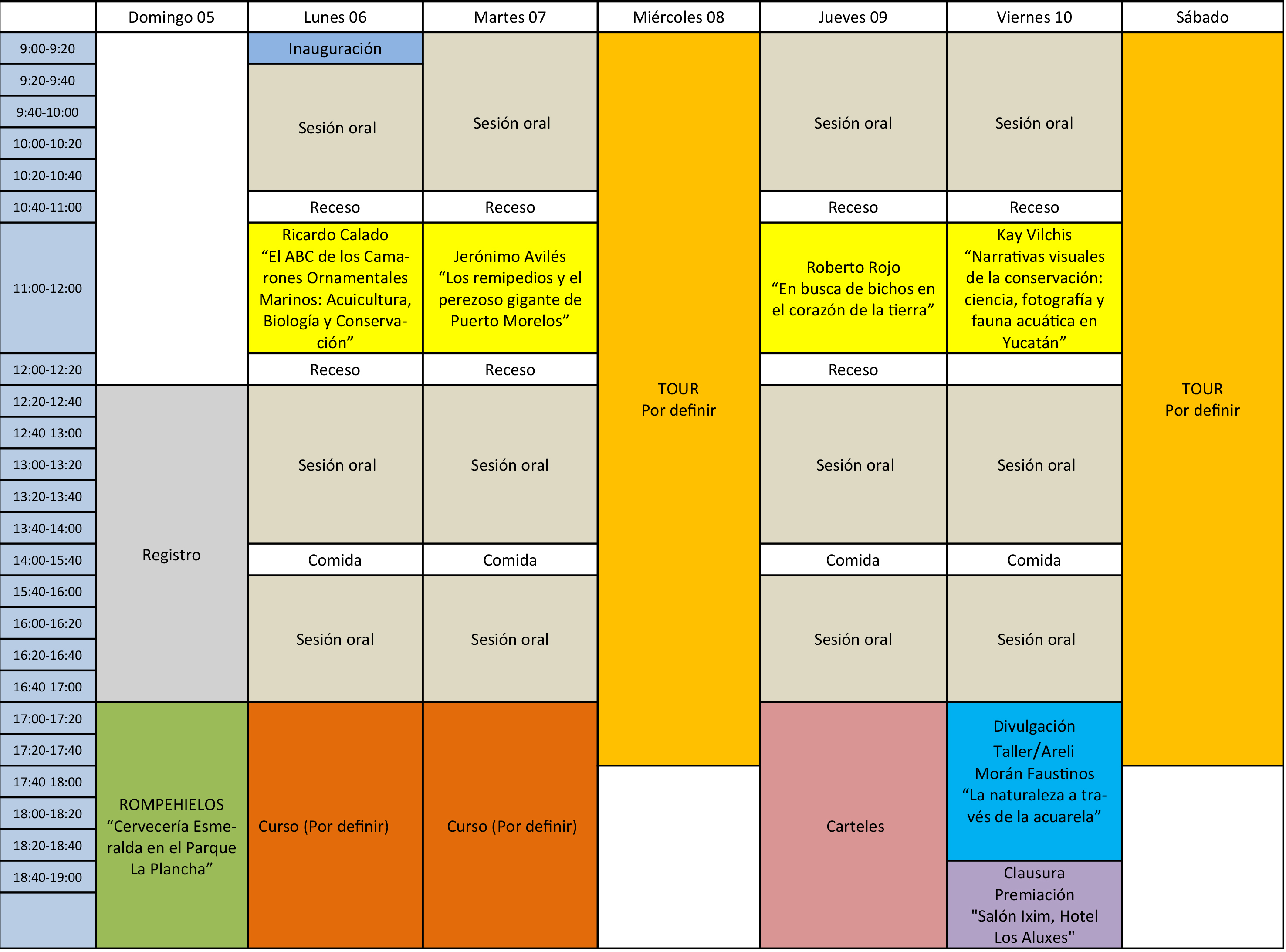 Programa preliminar:  - 