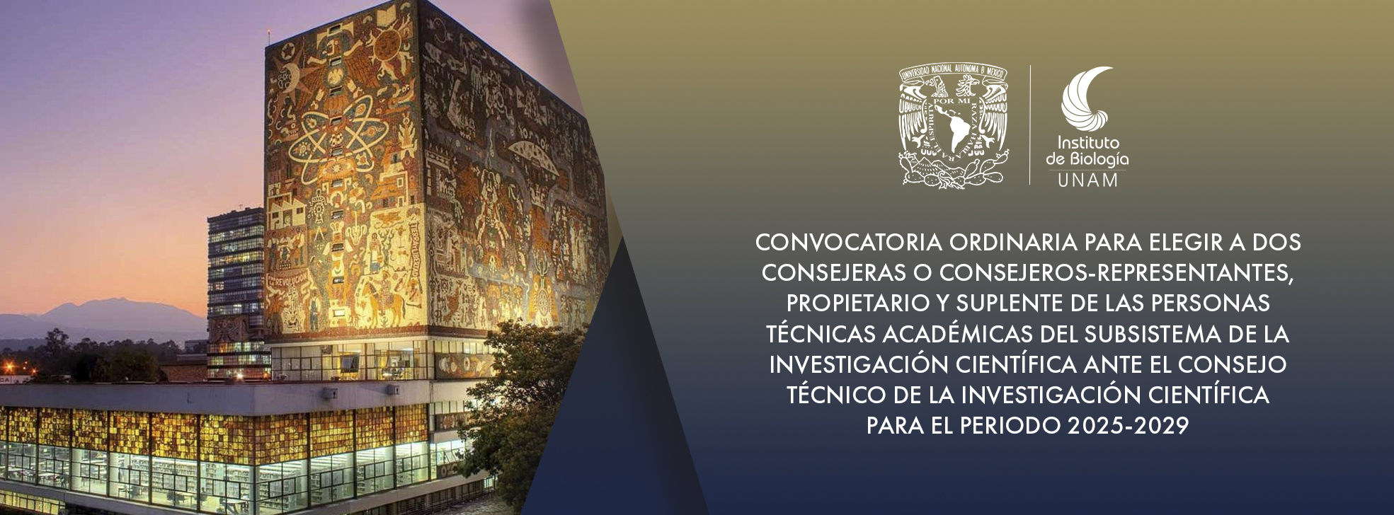 Convocatoria para elegir a 2 consejeras o Consejeros-Representantes, propietario y suplente de las Personas Técnicas Académicas del Subsistema de la Investigación Científica ante CTIC para el periodo2025-2029
