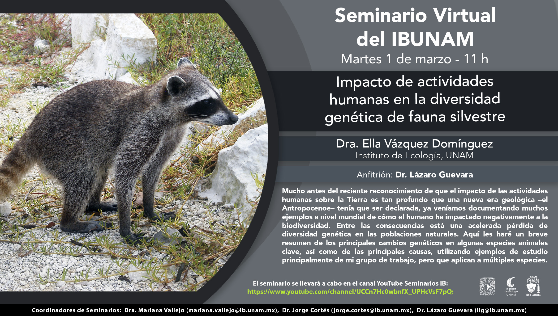 Impacto de actividades humanas en la diversidad genética de fauna silvestre - Instituto de Biología, UNAM