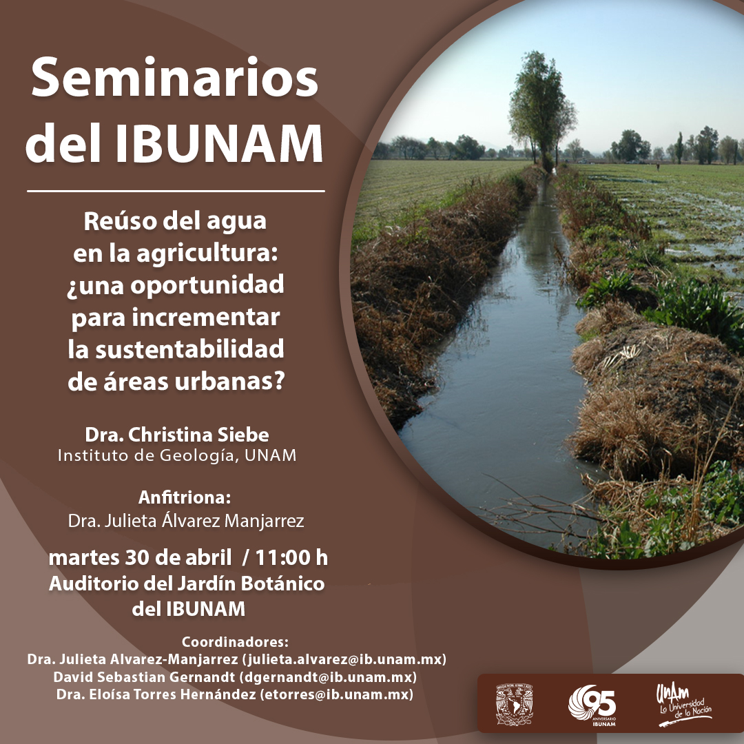 Reúso del agua en la agricultura: ¿una oportunidad para incrementar la sustentabilidad de áreas urbanas? - Instituto de Biología, UNAM