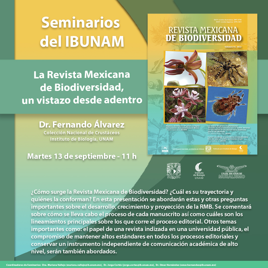 La Revista Mexicana de Biodiversidad, un vistazo desde adentro - Instituto de Biología, UNAM